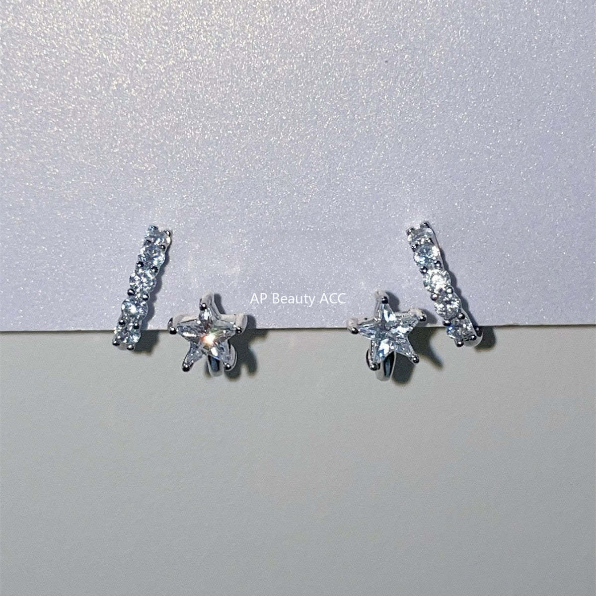 A관 - 별 모양 큐빅 925 은침 귀걸이 [EH-3764] 25.08-5