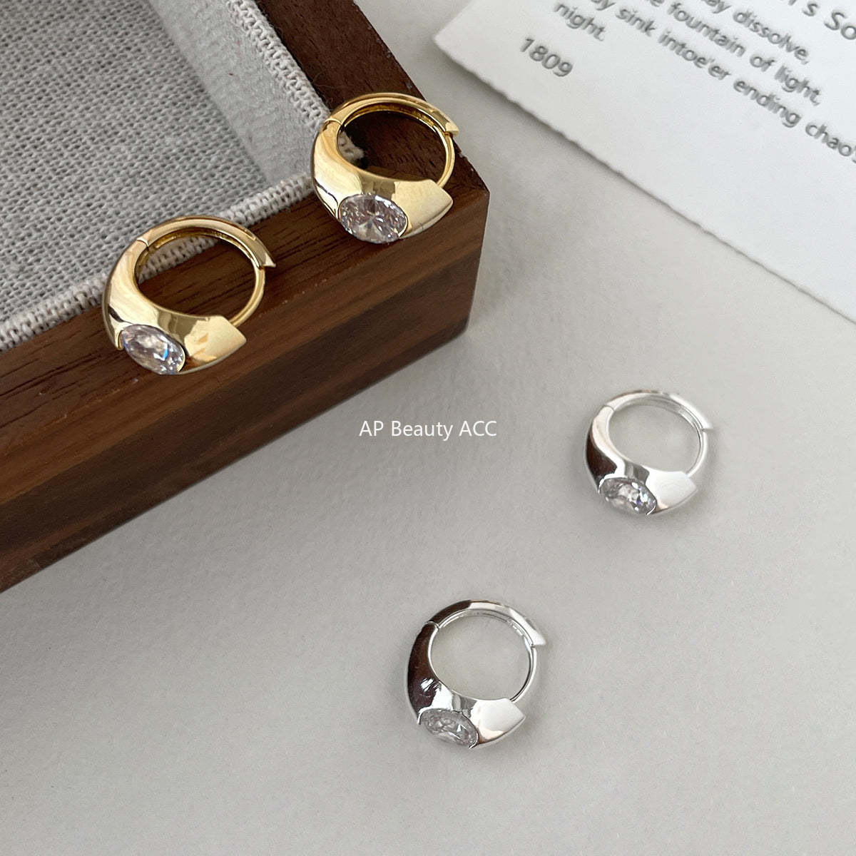 A관 - 큐빅 925 은침 링 후프 귀걸이 [EH-2549.SJ] 25.12-3