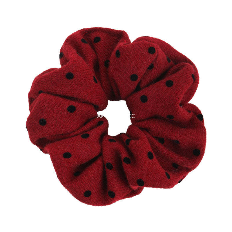 E관 - 레드 도트 패브릭 곱창 헤어밴드 머리띠 [27755] 25.12-1