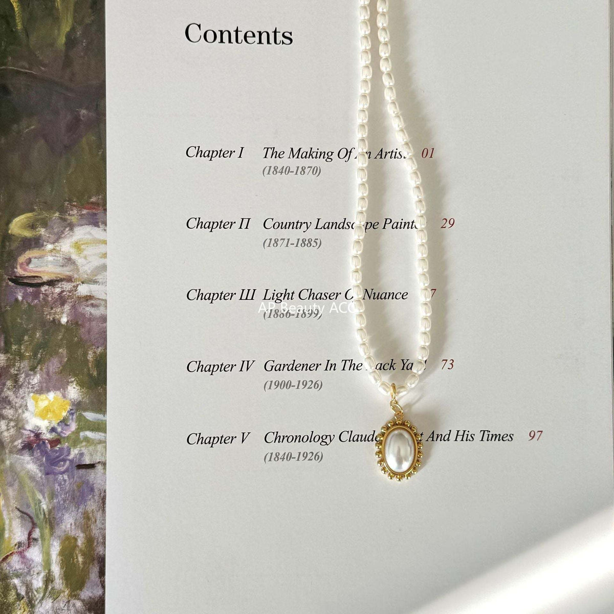 F관 - 925 실버 모조 크리스탈 글라스 진주 펜던트 목걸이 [B878] 25.10-5