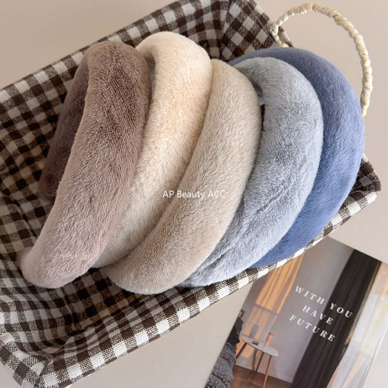 E관 - 퍼 소재 파스텔 볼륨 와이드 머리띠 [19179] 25.11-3