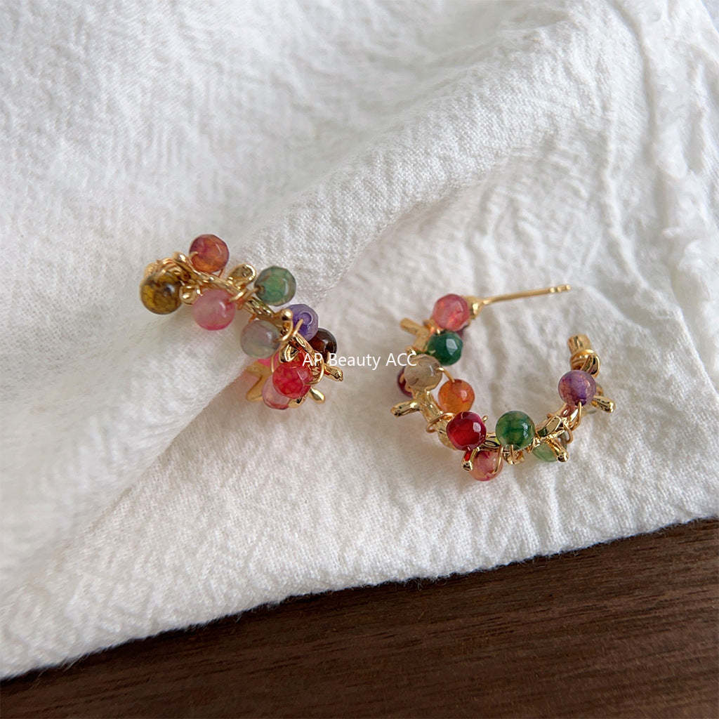 C관 - 핸드메이드 플라워 여름 신상품 14K 도금 귀걸이 [4317] 24.06-3