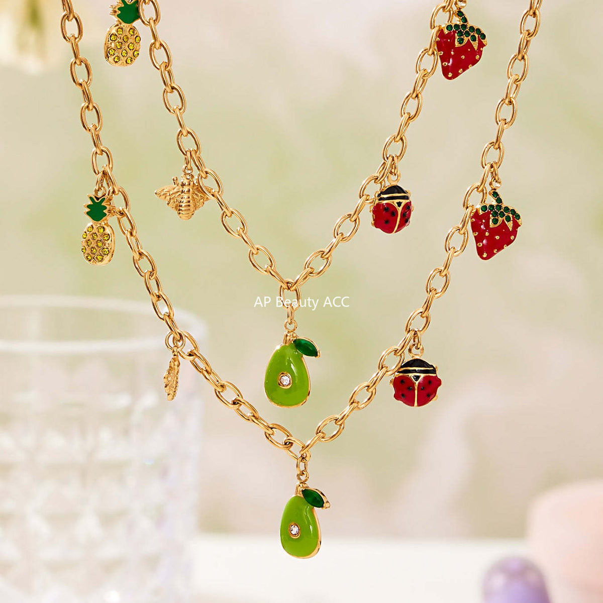 D관 - 스테인리스 스틸 큐빅 과일 열기구 지구본 펜던트 목걸이 팔찌 반지 [TXP422] 25.10-4