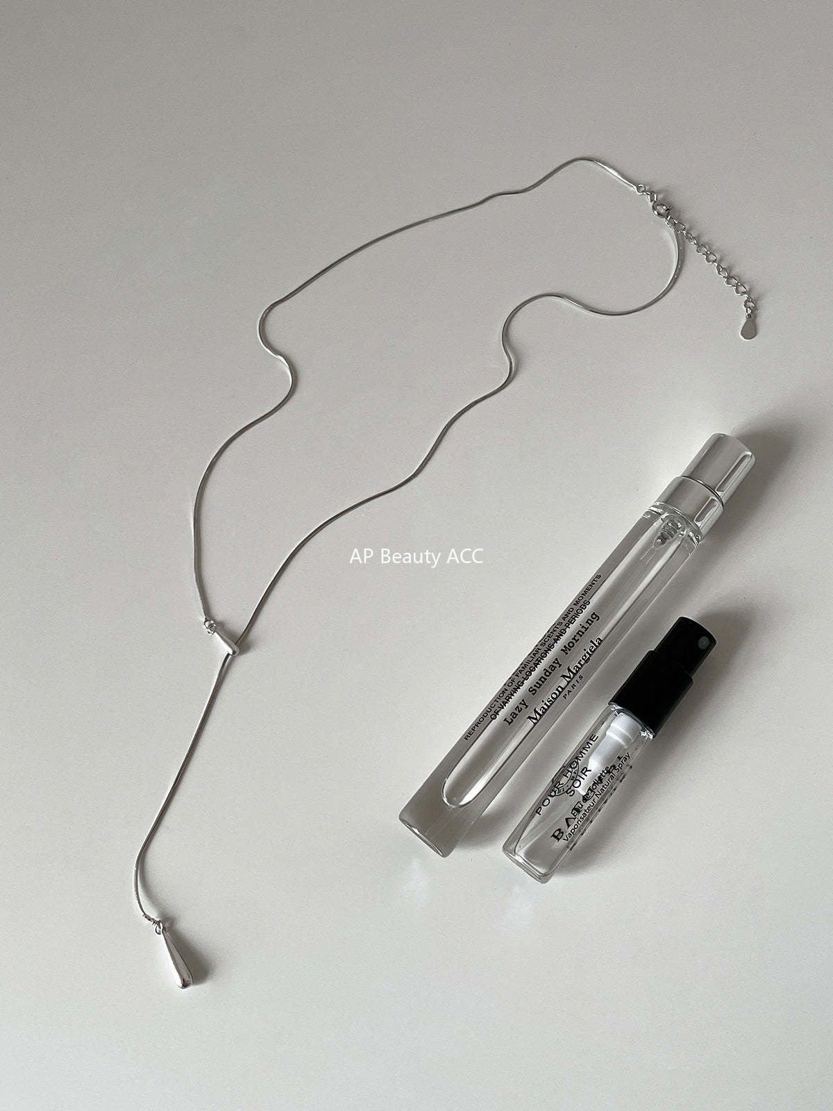 A관 - 925 실버 물방울 드롭 여름용 목걸이 [XL-887] 24.06-3