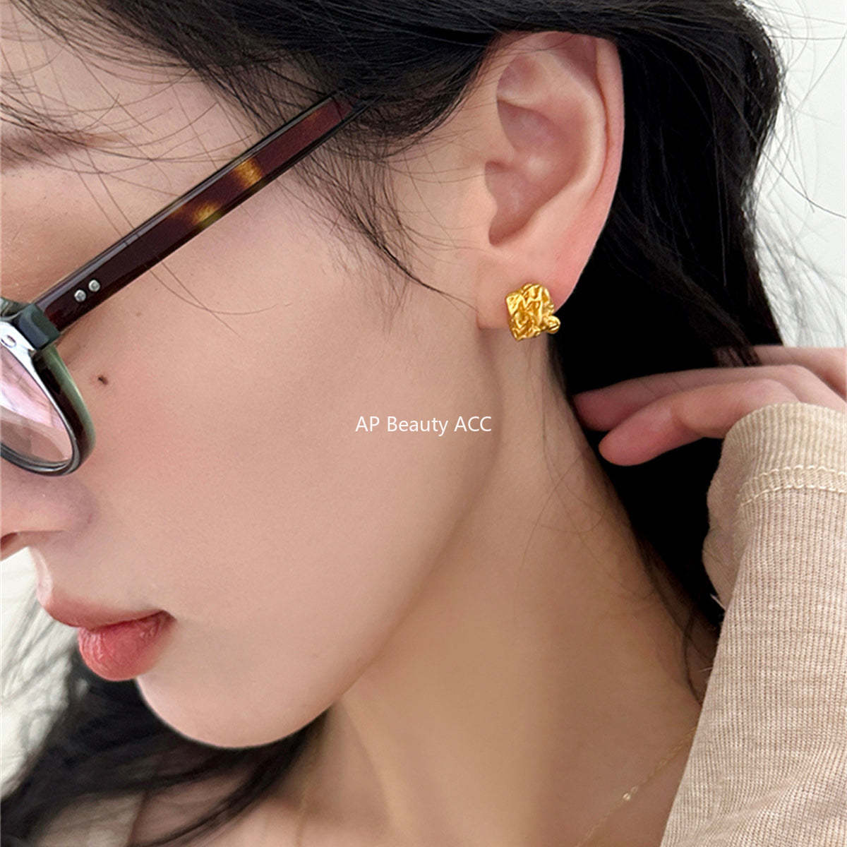A관 - 불규칙 골드 귀걸이 [EH-3656] 25.07-2