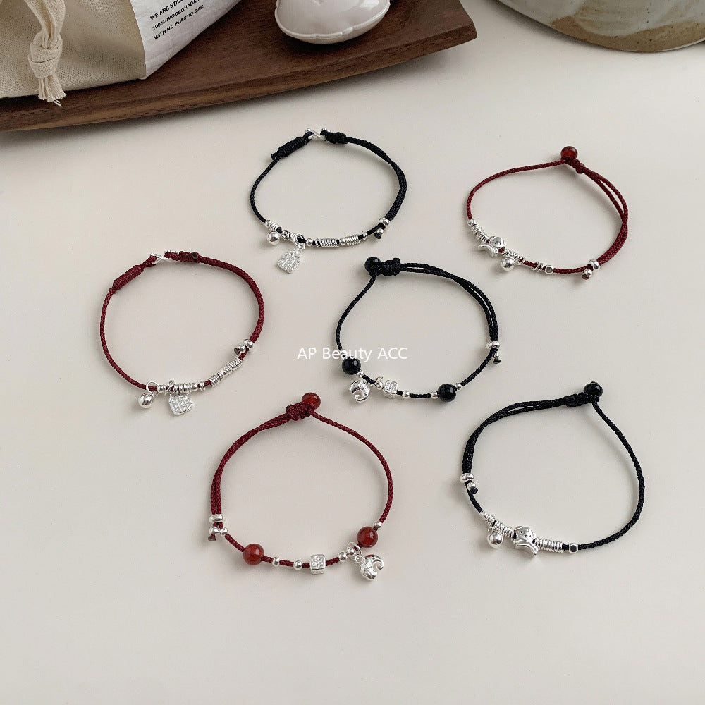 A관 - 925 실버 강아지 코끼리 펜던트 스트랩 팔찌 [1603-1605-1606] 25.11-2