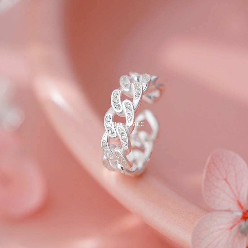 B관 - 925 실버 체인 디자인 오픈형 반지 [YC3219R_1] 25.11-3