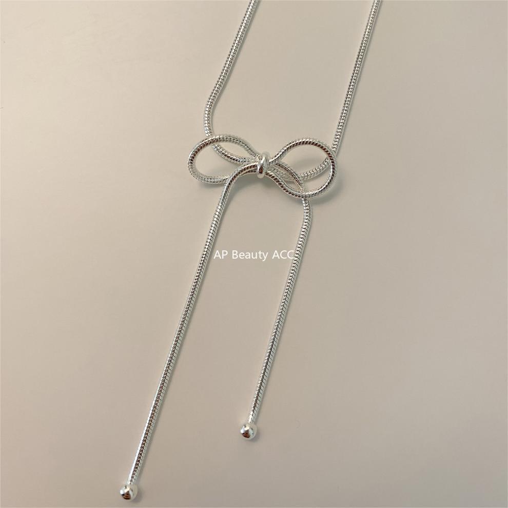 F관 - 925 실버 리본 스네이크 체인 목걸이 [B1190] 25.12-2