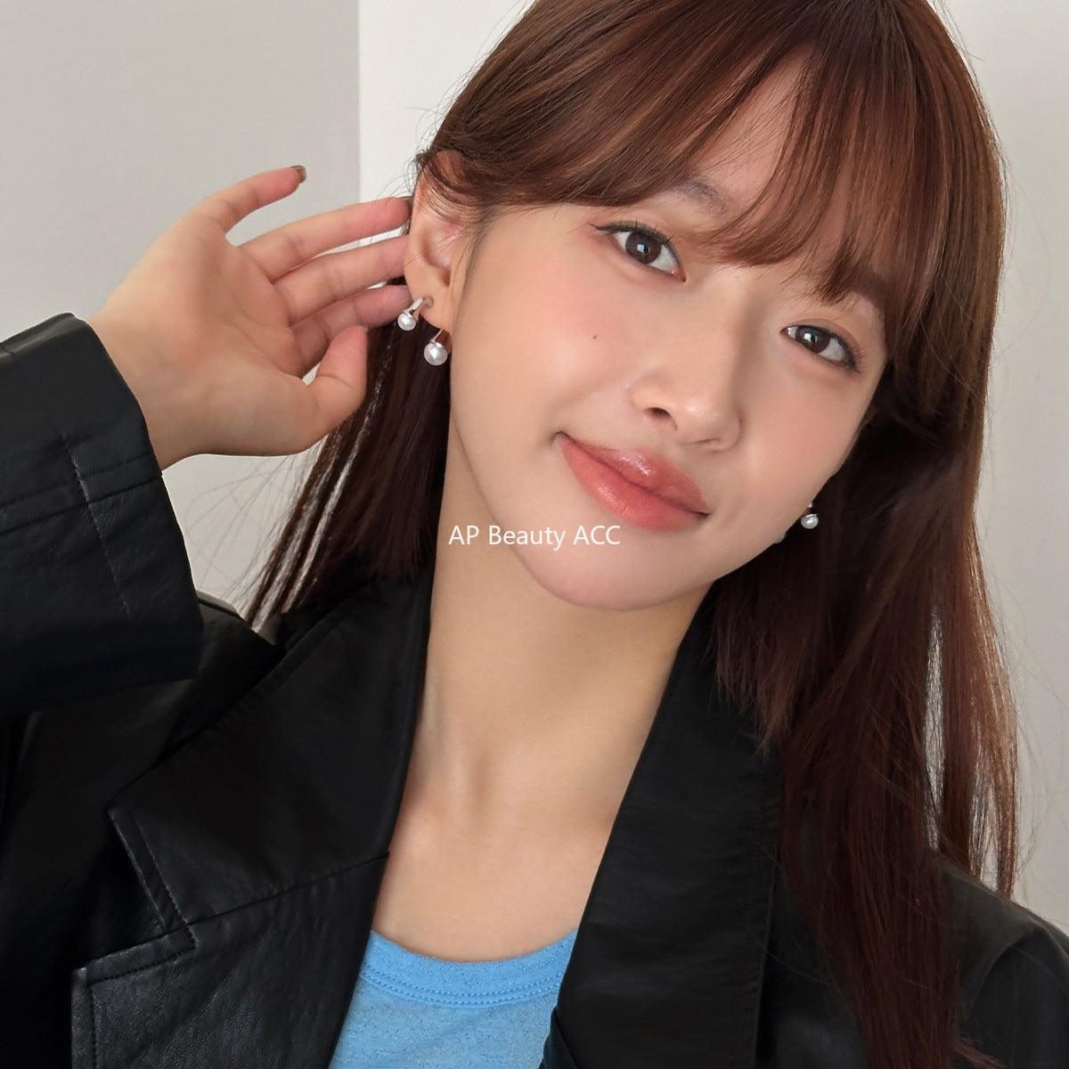 A관 - 925 은침 블랙 오닉스 진주 귀걸이 [EH-2704] 24.03-3
