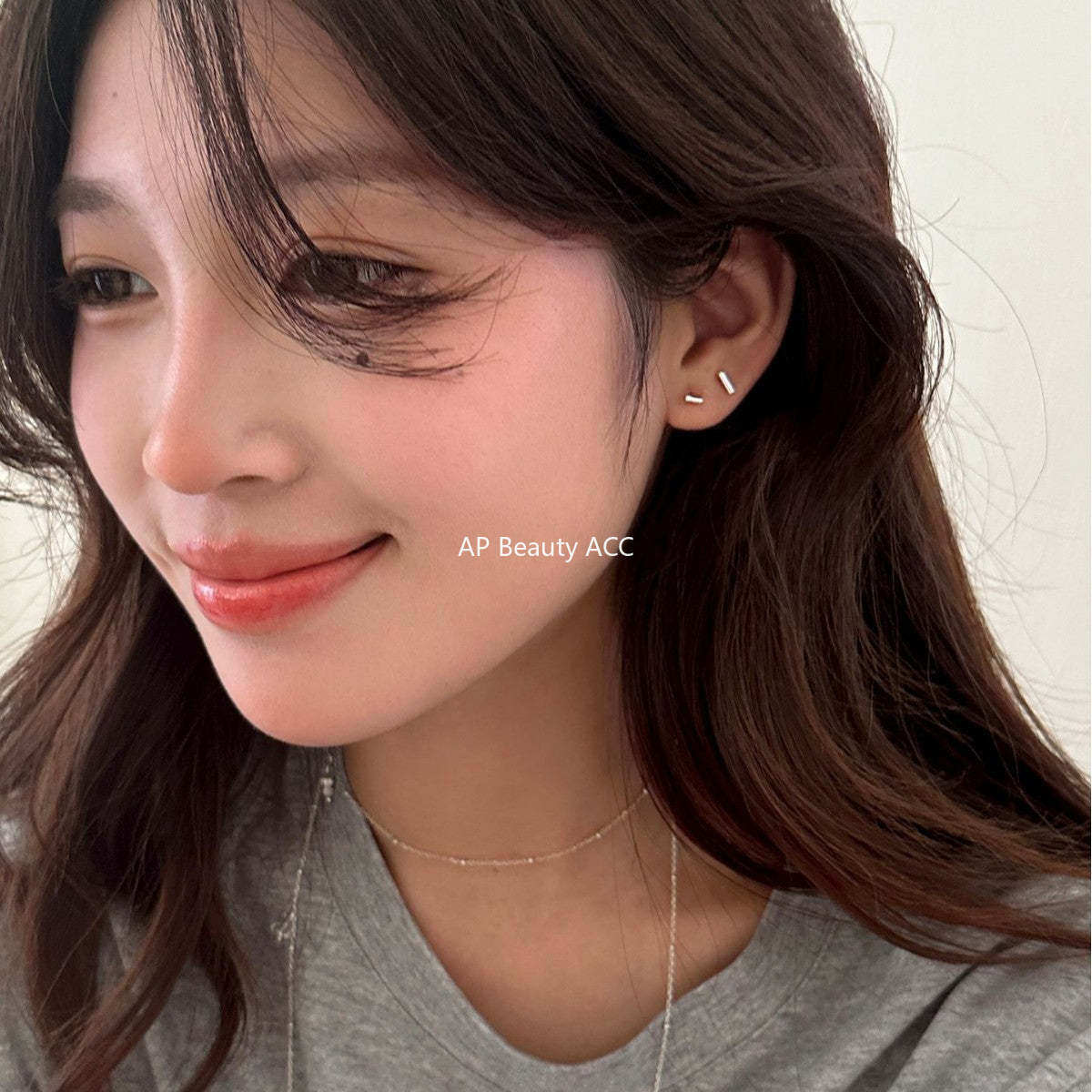 A관 - 925 실버 기하학 스퀘어 피어싱 귀걸이 [EH-4187] 25.12-3