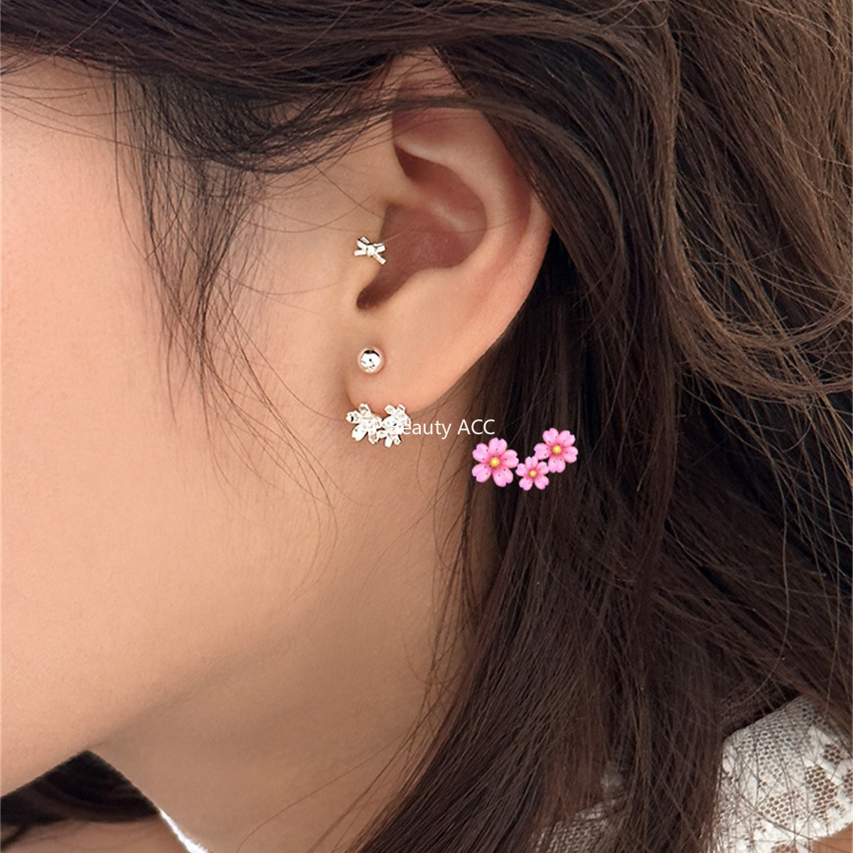 A관 - 925 은침 큐빅 플라워 스터드 피어싱 귀걸이 [EH-4128] 25.10-1
