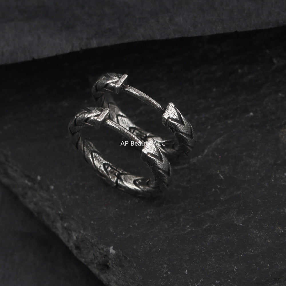 G관 - 태국 실버색 샌딩 링 귀걸이 [ES978] 25.10-1