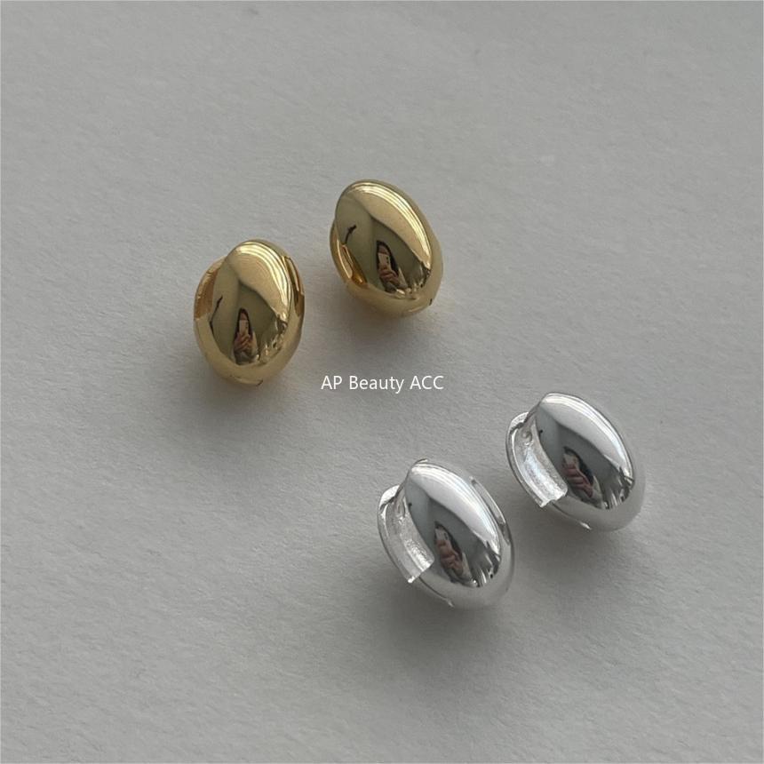 F관 - 925 실버 타원형 디자인 귀걸이 [C1220] 25.10-1