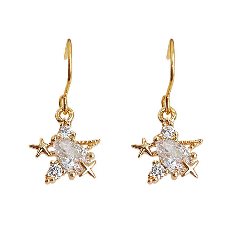 C관 - 핸드메이드 큐빅 불가사리 925 은침 후크 귀걸이 [7060] 25.12-1