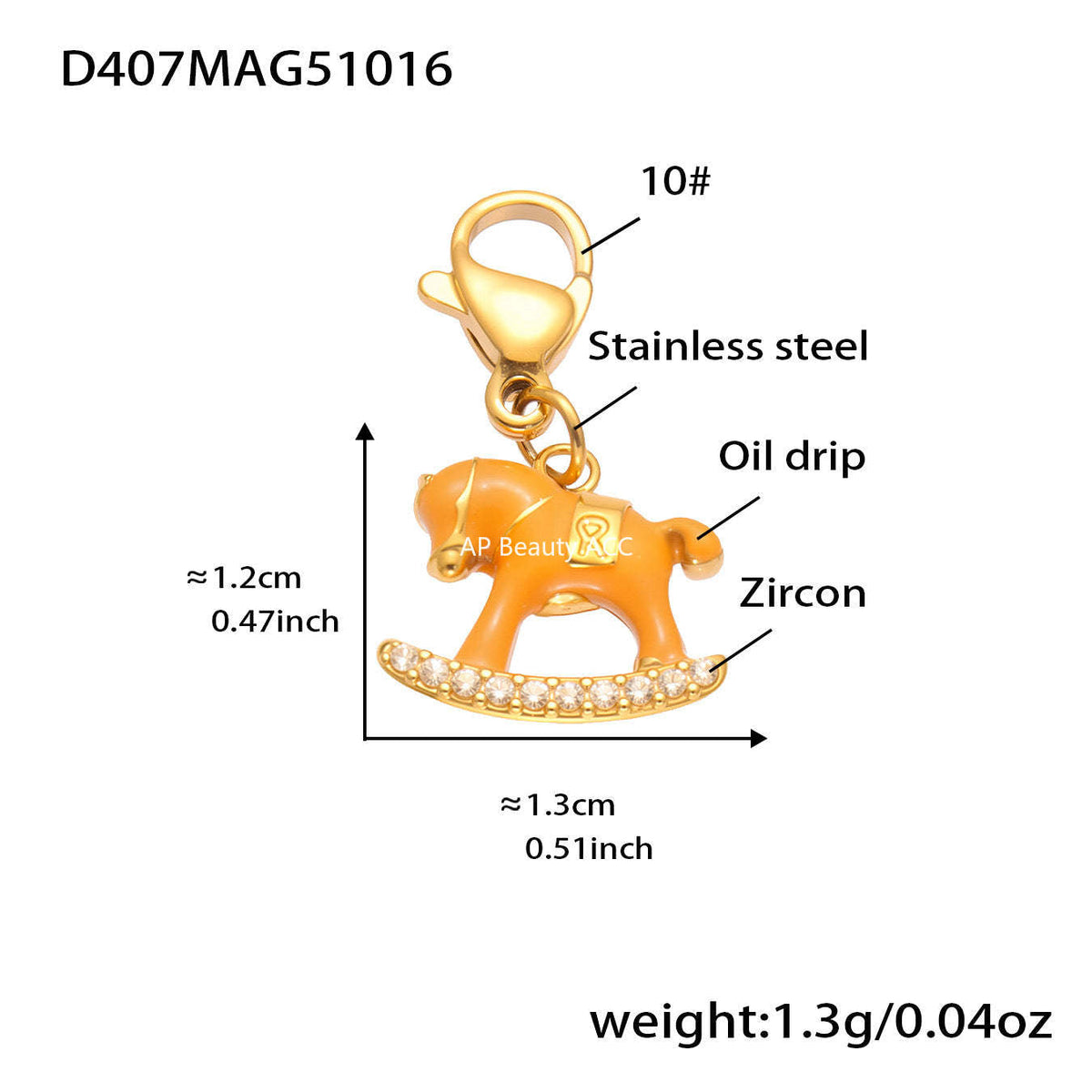 D관 - 스테인리스 스틸 큐빅 과일 열기구 지구본 펜던트 목걸이 팔찌 반지 [TXP422] 25.10-4