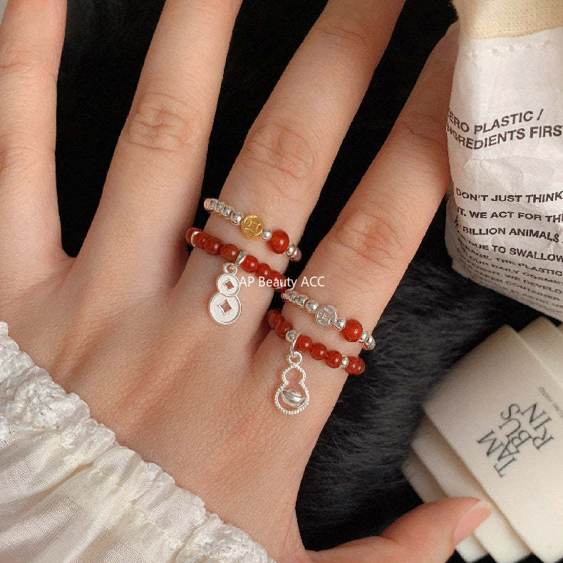 A관 - 아게이트 칼세도니 담수진주 비즈 925실버 반지 [RA] 25.11-4