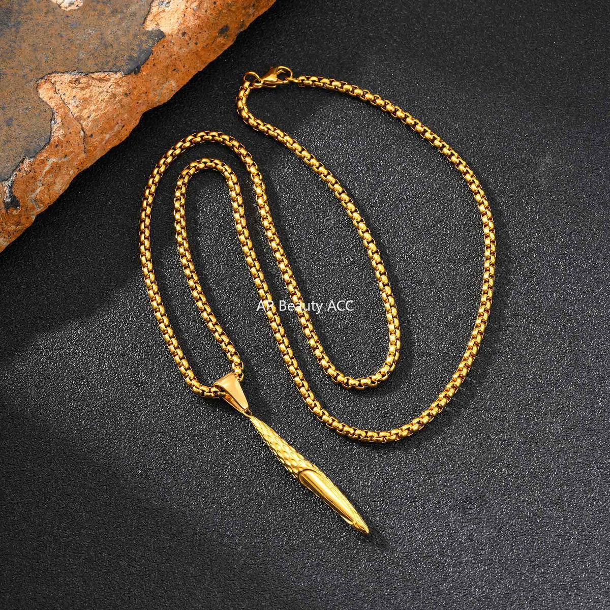 G관 - 스테인리스 총알 펀칭 나선형 펜던트 목걸이 [PN-2217] 25.11-1