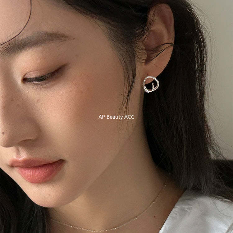 A관 - 기하학 크로스 라인 비정형 귀걸이 [EH-4410] 25.12-1