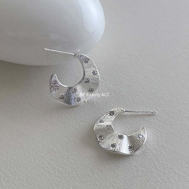 A관 - 큐빅 주름무늬 디자인 대형 스터드 귀걸이 [EH-4185] 25.10-5