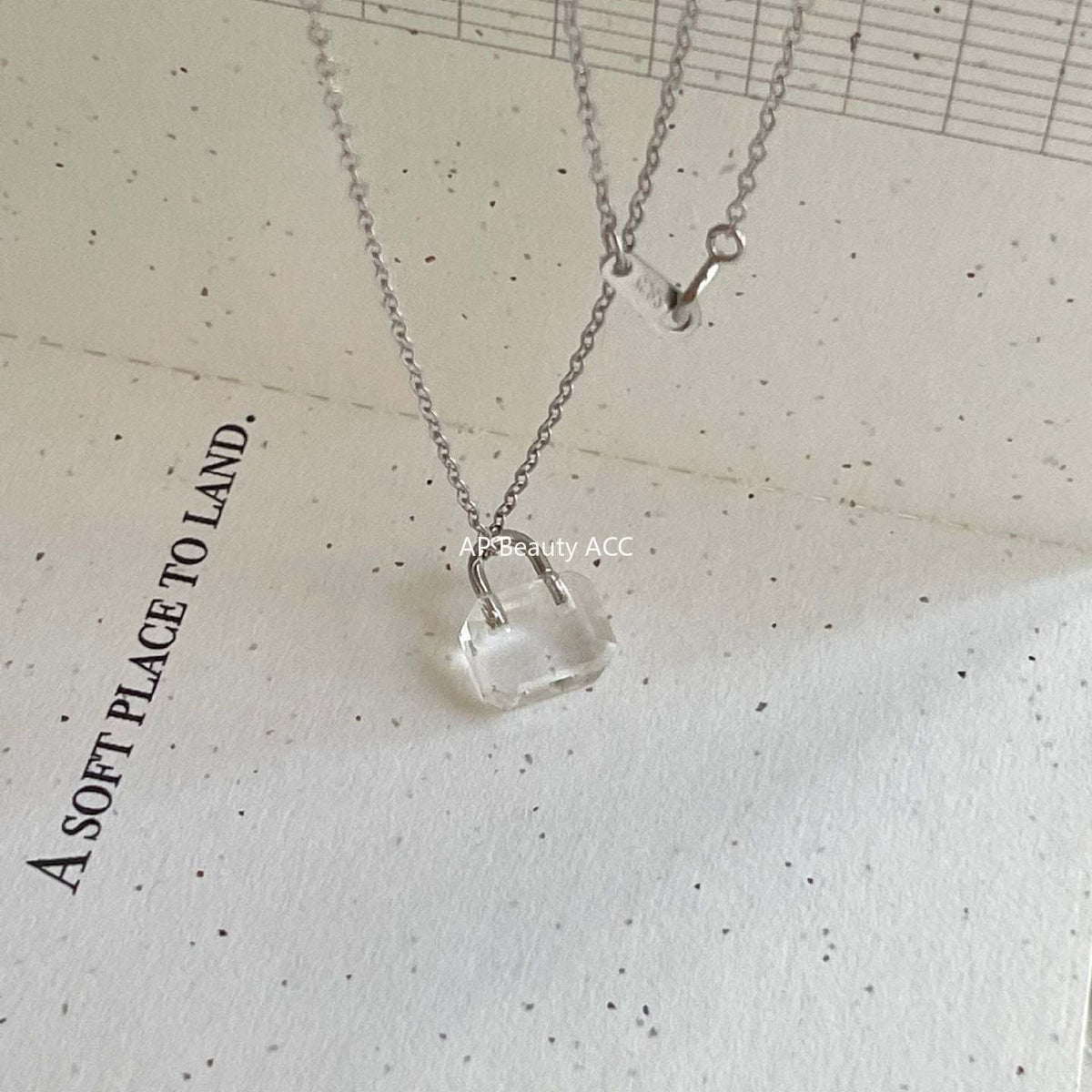 F관 - 925 실버 자물쇠 모양 펜던트 목걸이 [B1386] 25.11-4