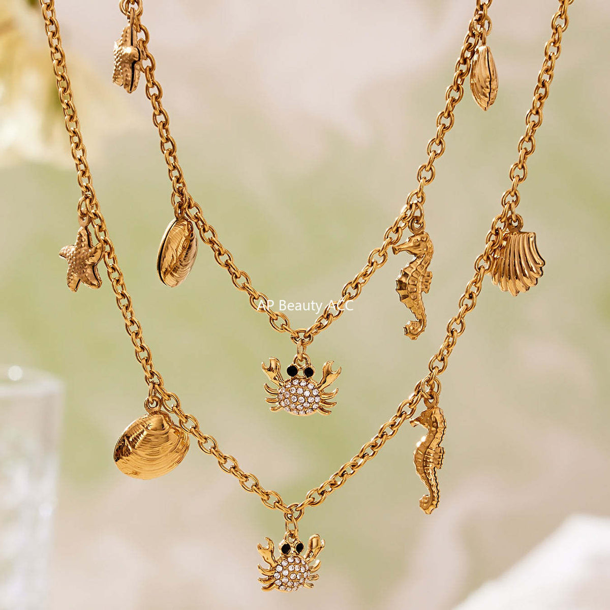 D관 - 스테인리스 스틸 게 조개 파인애플 큐빅 펜던트 목걸이 팔찌 반지 [TXP443] 25.10-4