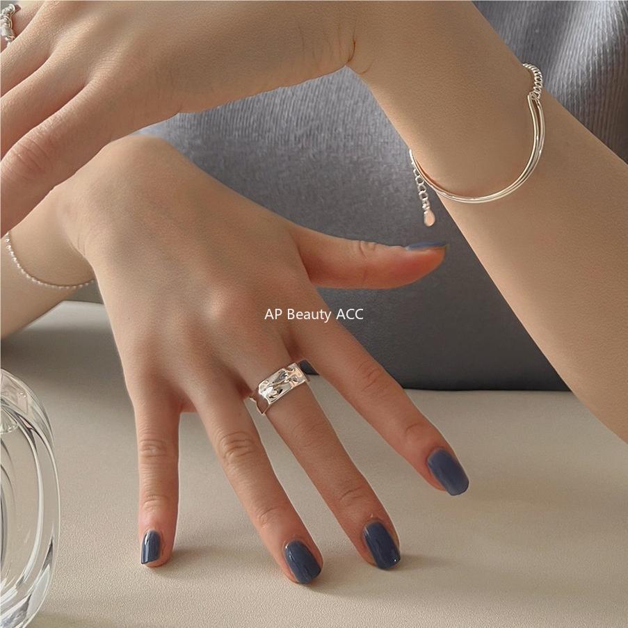 F관 - 925 실버 비정형 물결 디자인 볼드 반지 [J1827] 25.10-4