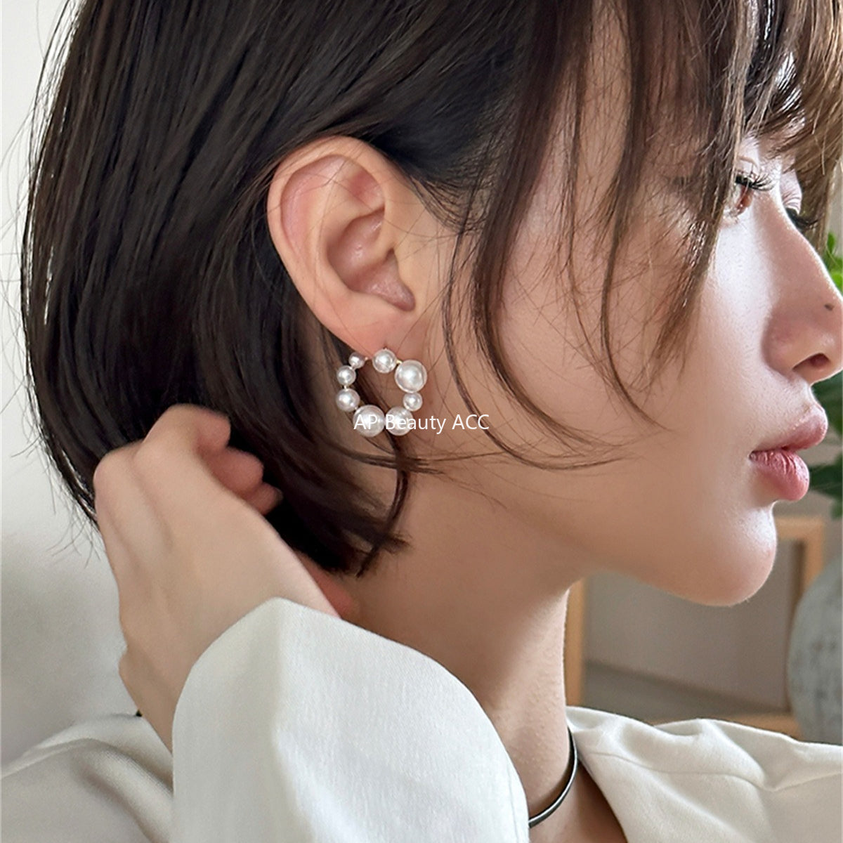 A관 - 925 은침 불규칙 진주 링 귀걸이 [EH-3979] 25.10-1