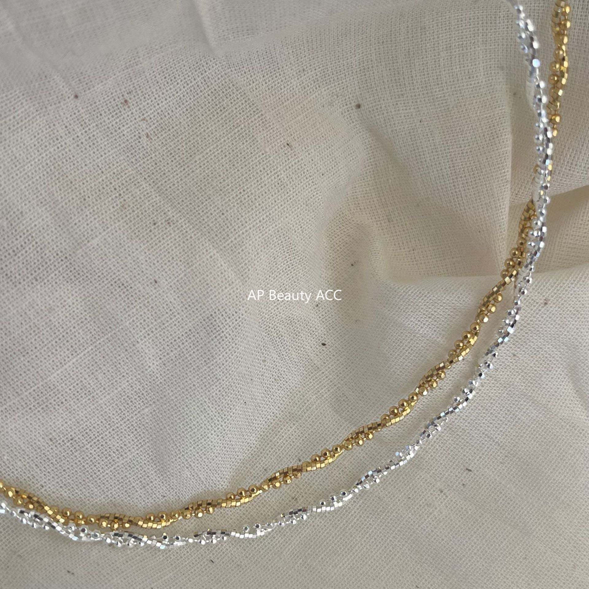 F관 - 925 실버 컷팅 라운드 비즈 실버 파편 목걸이 [B1173] 25.12-3