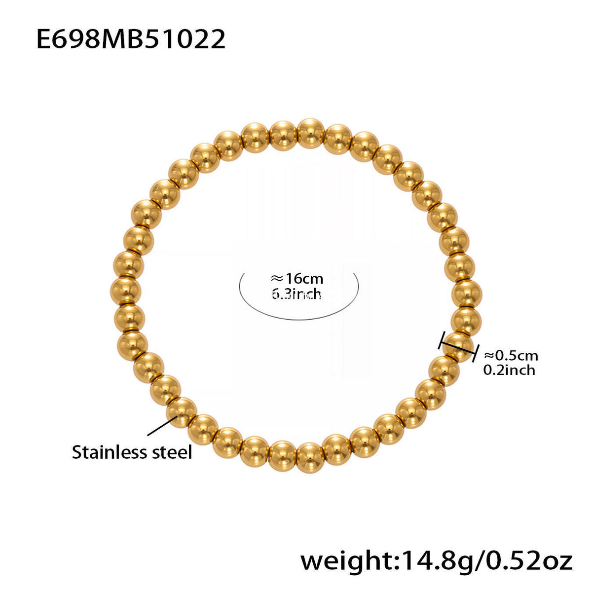 D관 - 스테인리스 18K 도금 하트 멀티 펜던트 스틸 비즈 팔찌 [E696-E697-E698] 25.10-5