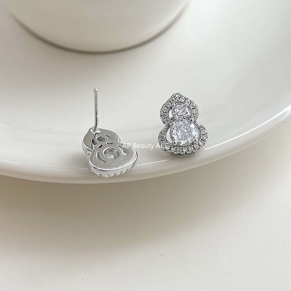 C관 - 호리병 모양 큐빅 925 은침 귀걸이 [7199] 25.12-1