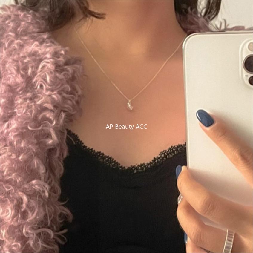 F관 - 925 실버 하트 큐빅 펜던트 목걸이 [B1209] 25.10-1