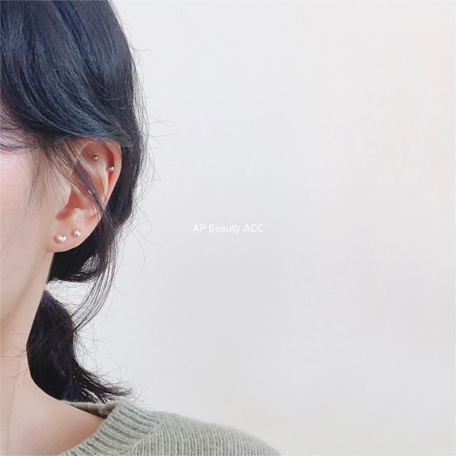 F관 - 925 실버 하트 스터드형 귀걸이 [C1152] 25.01-1
