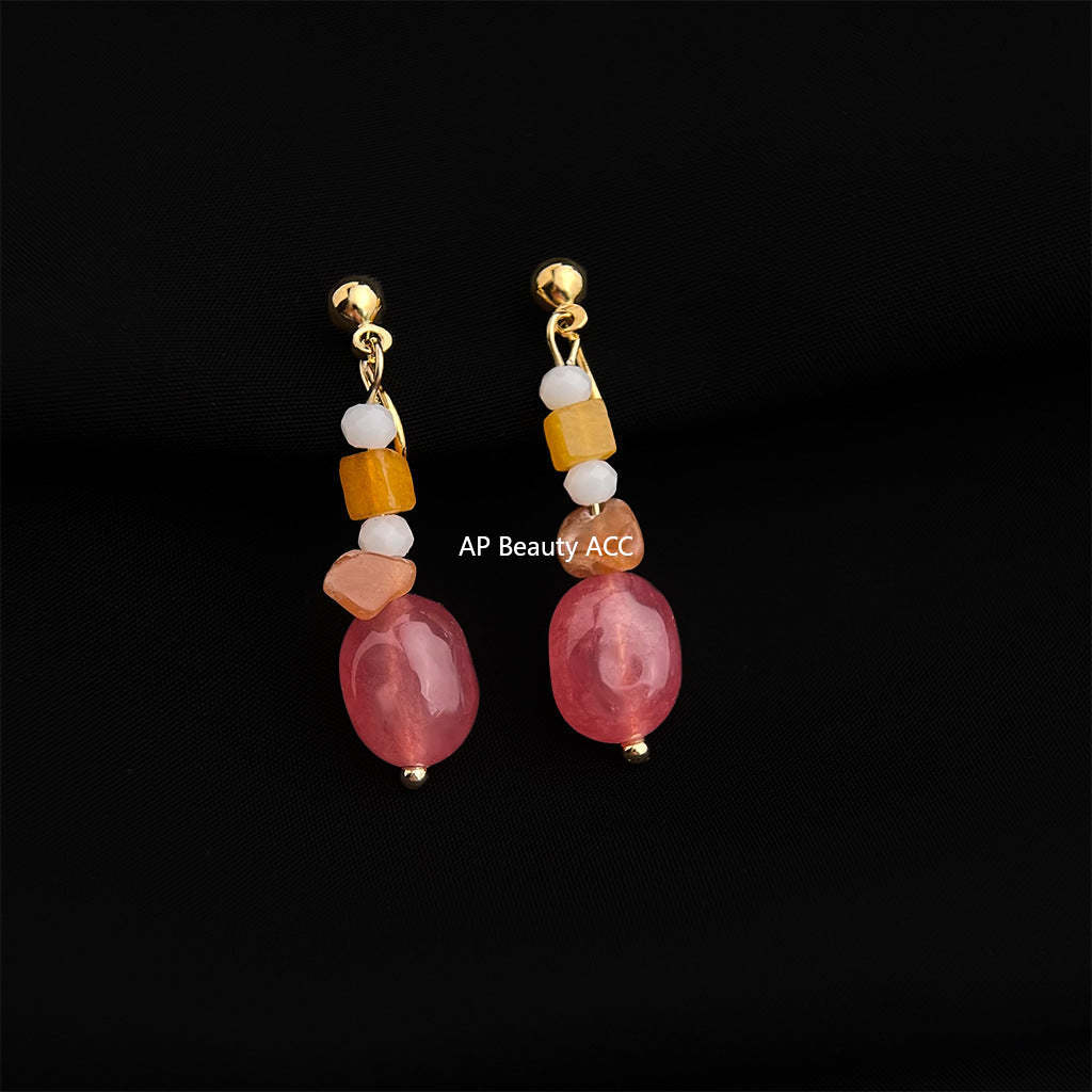 C관 - 18K 도금 에나멜 플라워 이어커프 귀걸이 [EJ0301S] 25.03-1