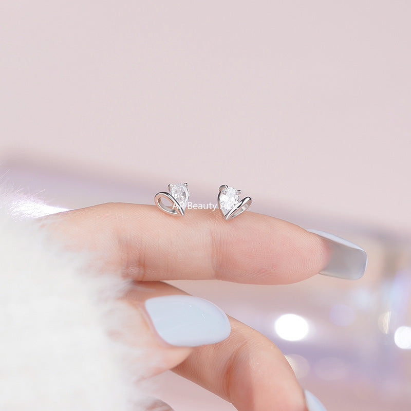 B관 - 999 실버 하트 큐빅 귀걸이 [YC9352E_1] 25.10-1