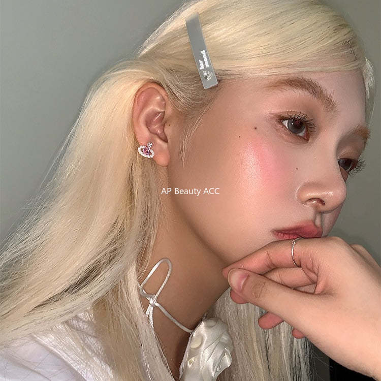 A관 - 핑크 큐빅 볼 디자인 진주 귀걸이 [EH-4313] 25.12-3