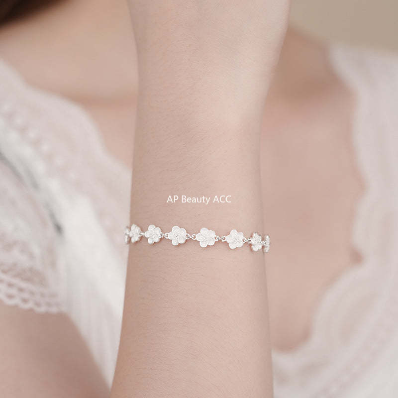 B관 - 999 실버 플라워 연결 체인 디자인 팔찌 [YC4589SL_1] 25.10-5