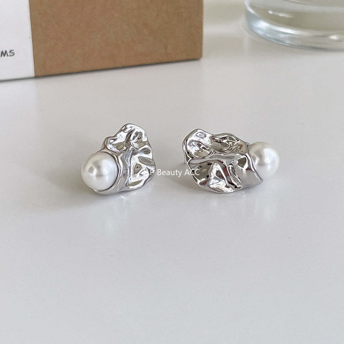 A관 - 비정형 디자인 진주 925 은침 귀걸이 [EH-4323] 25.12-2