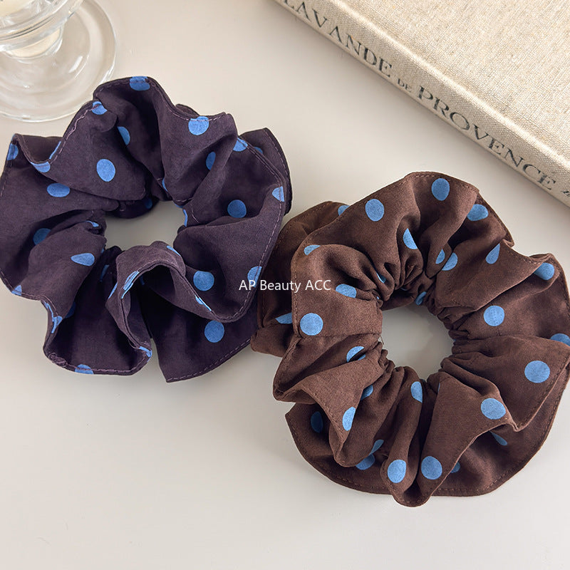 E관 - 블루 도트 패브릭 스카프 곱창 헤어밴드 [27580] 25.10-3