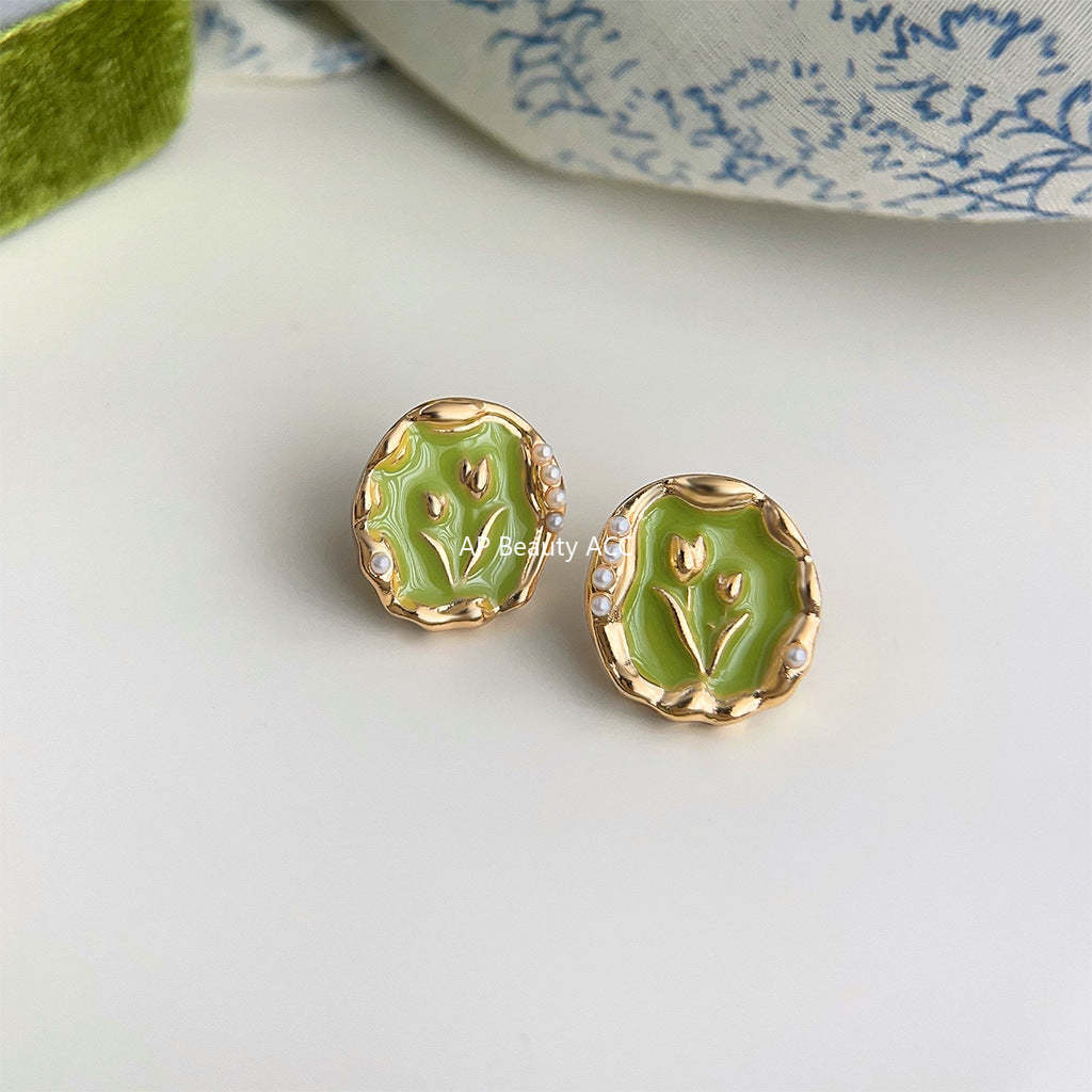 C관 - 여름 새 디자인 튤립 14K 도금 은침 귀걸이 [4114-4116] 24.05-3