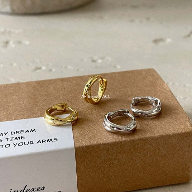 A관 - 크로스 심플 디자인 925 은침 귀걸이 [EH-4344] 25.12-2