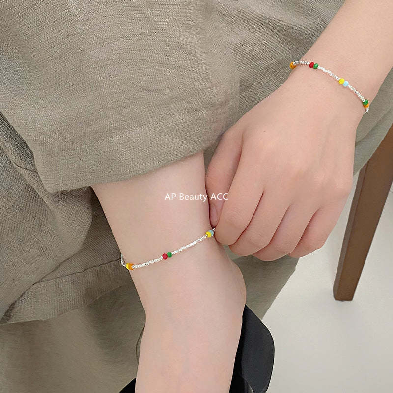 B관 - 999 실버 멀티컬러 비즈 목걸이 팔찌 발찌 [YC4002N YC5422SL] 24.06-4