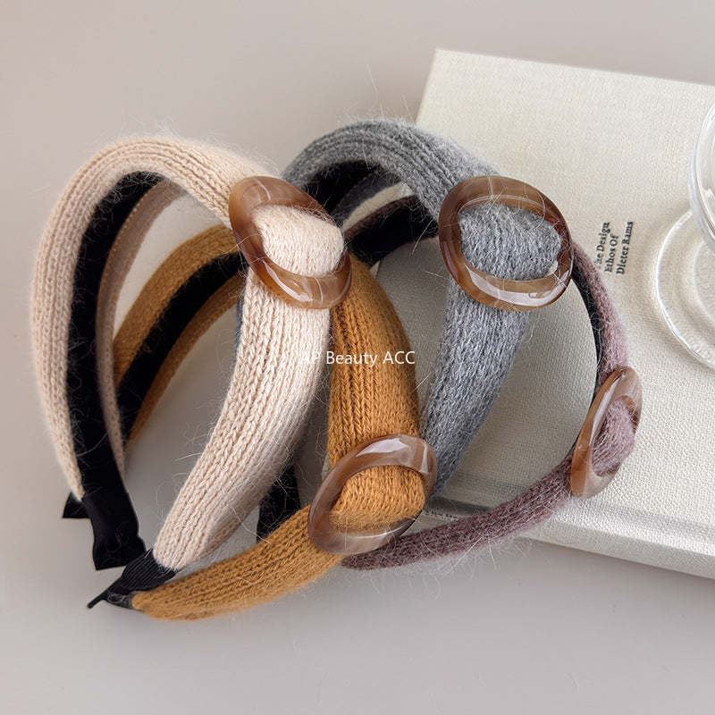 E관 - 니트 벨트 디자인 와이드 볼륨 머리띠 [27601] 25.10-4