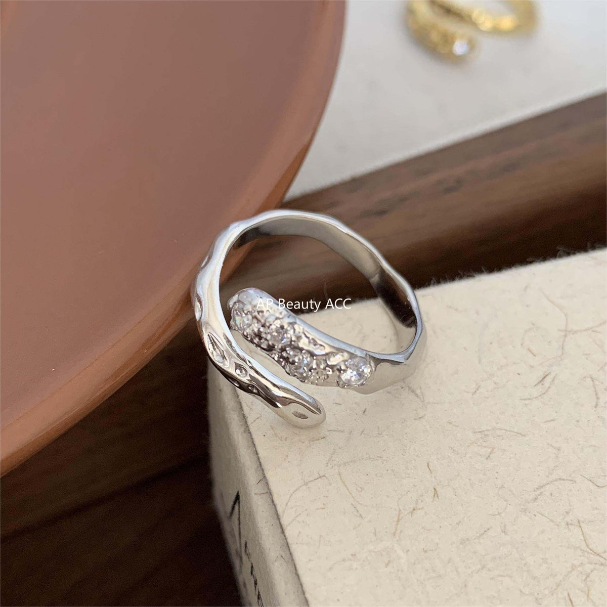 F관 - 925 실버 비정형 큐빅 오픈형 반지 [J1269] 25.12-2