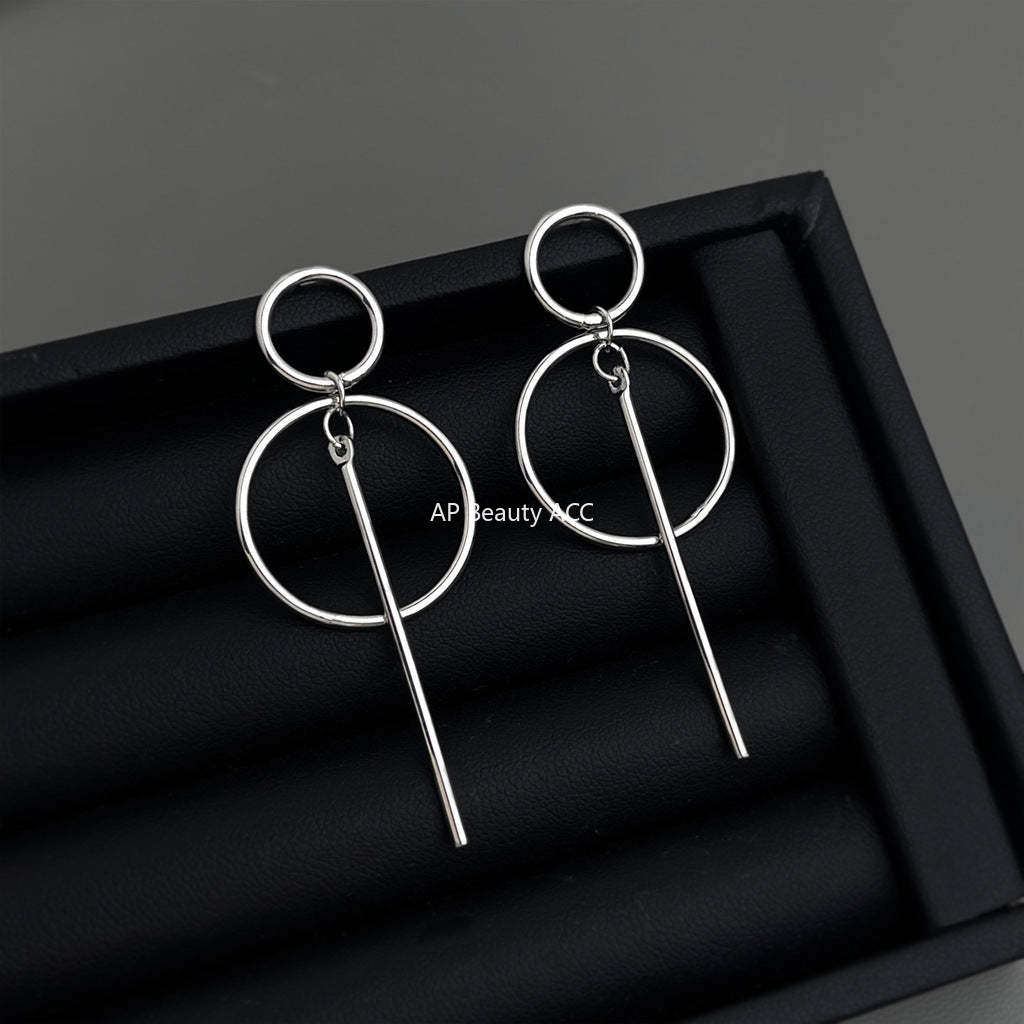 C관 - 핸드메이드 원형 기하학 디자인 925 은침 귀걸이 [7114] 25.11-3