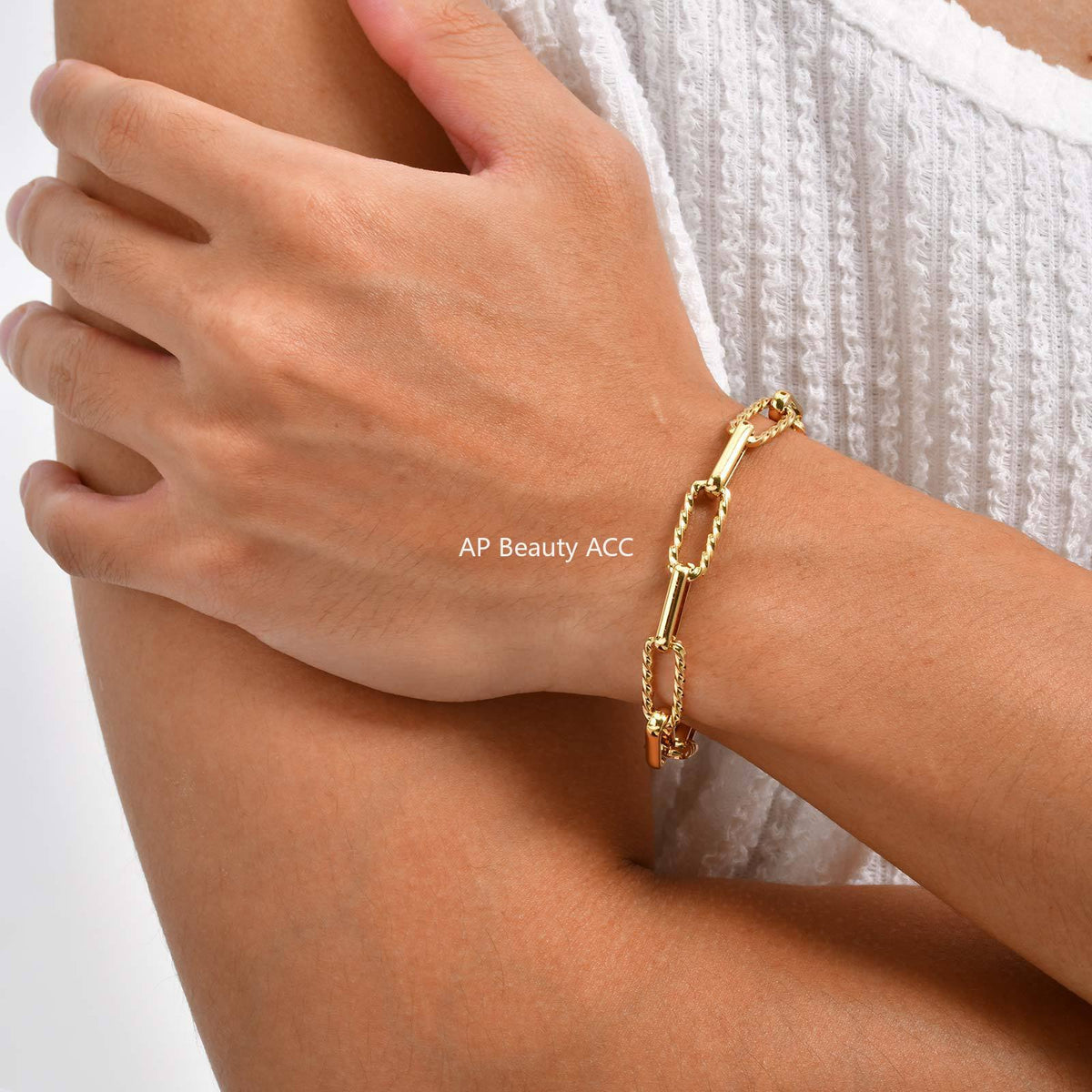 G관 - 스테인리스 스틸 핸드메이드 체인 팔찌 [BR-1705] 25.10-5