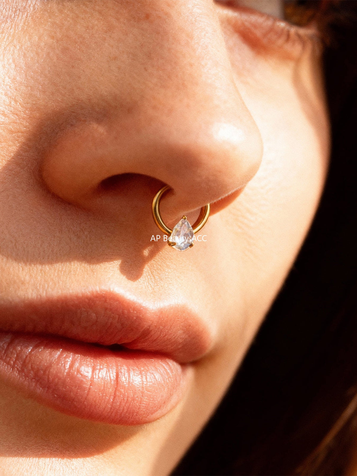 D관 - 티타늄 합금 스틸 큐빅 심리스 링 코 피어싱 [T001] 25.11-2