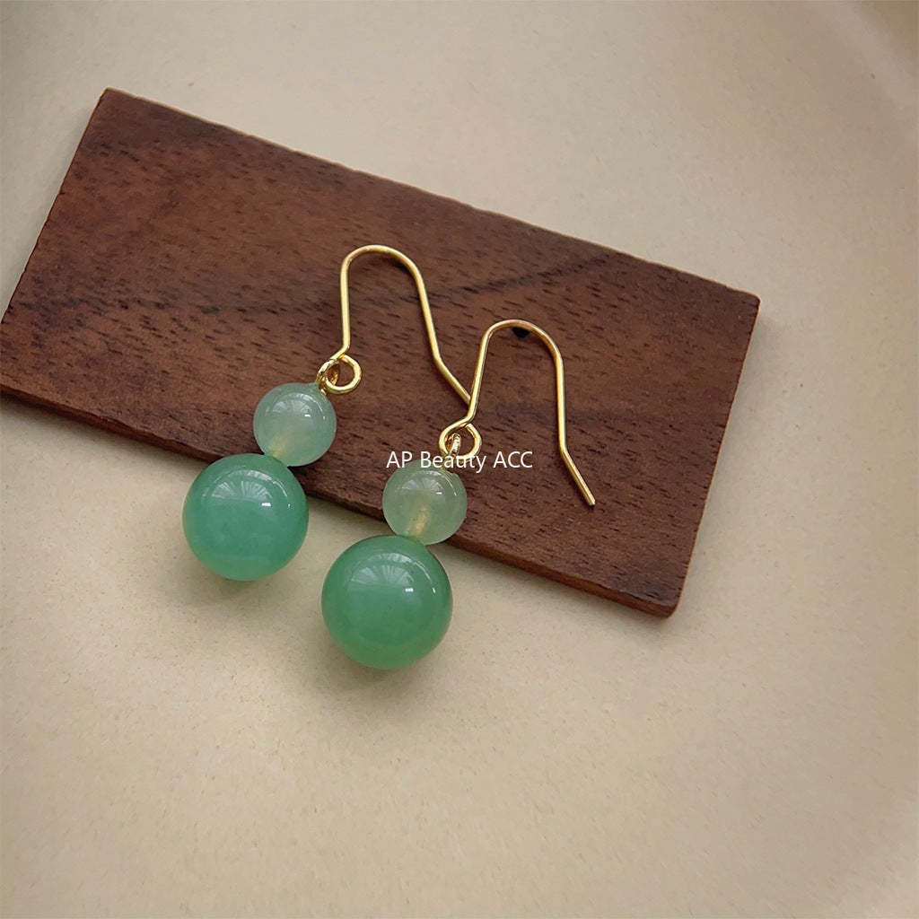 C관 - 고급스러운 아벤츄린 핸드메이드 작은 호리호리한 귀걸이 [3804] 24.05-2