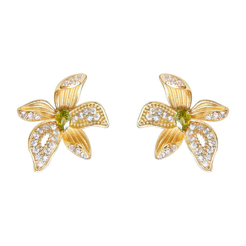 C관 - 925 은침 미니 큐빅 입체 플라워 귀걸이 [6993] 25.10-5