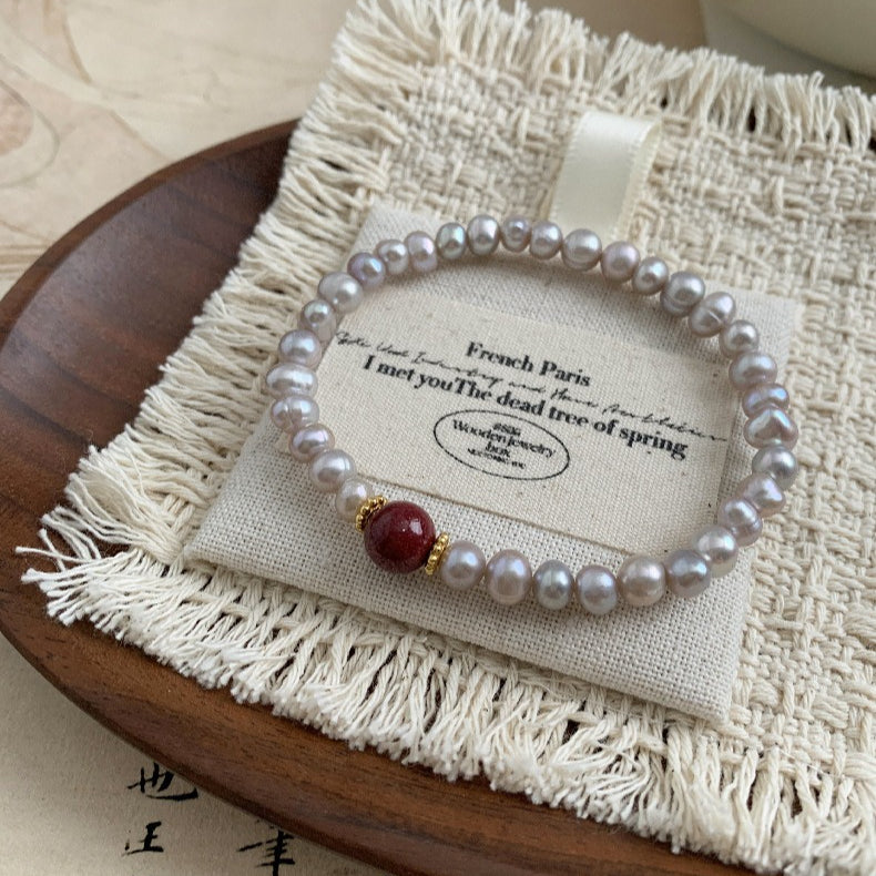 A관 - 천연 자금사 비즈 담수 진주 팔찌 [1637] 25.12-3