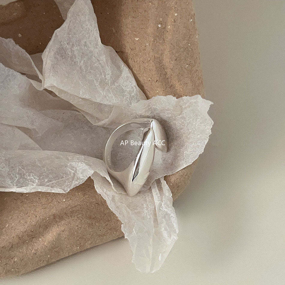 F관 - 925 실버 기하학 유광 오픈형 반지 [J343] 25.10-5